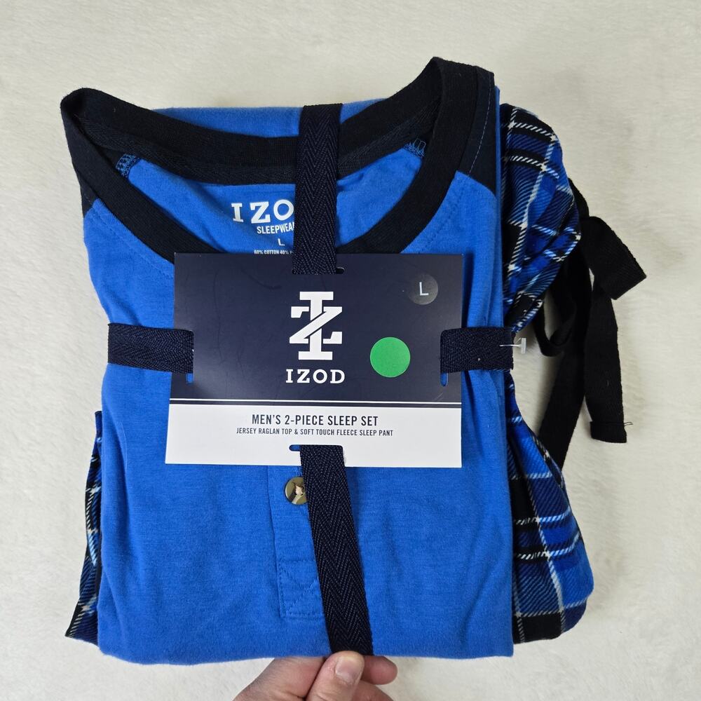 Izod 2 piece sleep wear pajama set mens large 0633 - Picture 2 of 10